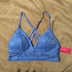 Light blue strappy back bralette